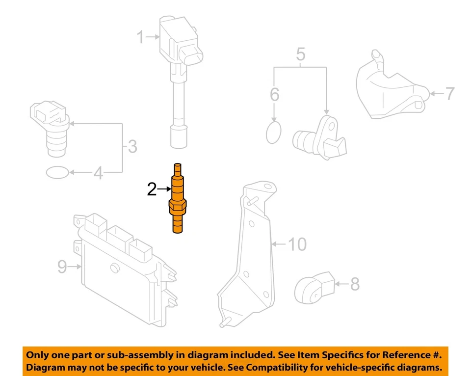 Sistema de encendido eléctrico Nissan OEM 12-19 Versa Note - Bujía 224011HC1B Foto 1 de 2