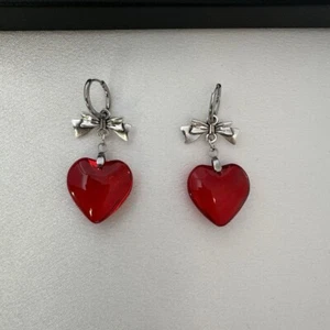 Love Heart Dangle Drop Earrings for Women - Picture 1 of 6