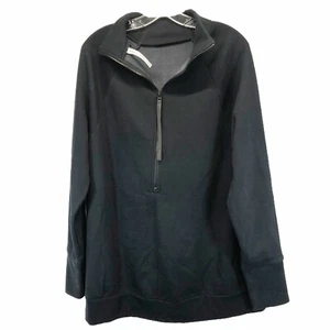 Fabletics Sweatshirt Womens XL Hoodie Thumb Holes Black Lightweight Stretch Long - Picture 1 of 7