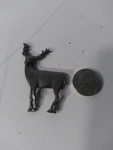 Vintage ..Refrigerator Magnet Pewter DEER ..2in....Preowned - Picture 1 of 2