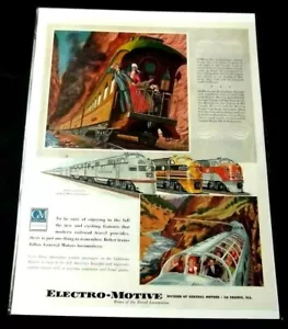 Elektromotiv General Motors 1949 Eisenbahn Werbung moderner Diesel Kuppelwagen - Bild 1 von 1