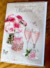 Husband Anniversary Greetings Card 7.5” X 5.5” by Heartstrings New Ref 2412