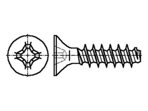 100X 2042592 Schraube für Kunststoff 2,2x6 Kopf: Senkkopf Phillips Stahl BOSSARD - Bild 1 von 1