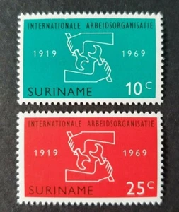 1969 SURINAME NETHERLANDS SET 50 YEARS I.L.O LABOUR ORGANISATION VF MNH - Picture 1 of 1