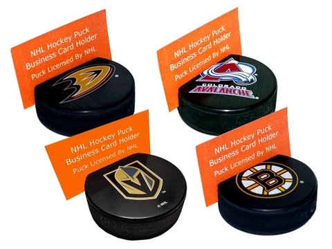 NHL Basic Series Hockey Puck Business Card Holders- All NHL Teams Cover