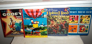 Vintage Lot of (4) 1950's Walt Disney "Mickey Mouse Club" Picture Books