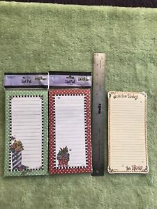 SET OF 3 MARY ENGELBREIT 8" MAGNETIC SHOPPING 30 LINED SHEET LIST PADS Lot