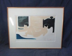 Andre Brasilier "Femme Nu" Lithographie Bleistift-Signatur gerahmt ED150 Ende 20. - Bild 1 von 10