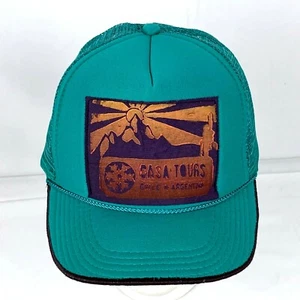 Vintage Chile Otto Unisex Teal Blue Snapback Trucker Hat Sunset Rope Casa Tours - Picture 1 of 9