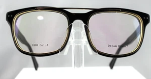 Dream Himax H804 Col A Shiny Black/Gold Plastic Frame Clear Lens Eyeglasses - Picture 1 of 7