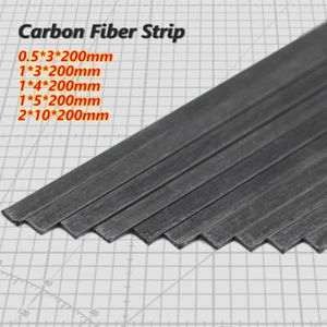 Pultruded Carbon Fiber Strip 200mm Black Solid High Strength Craft RC Airplane - Picture 1 of 8
