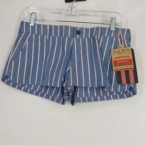 Jack Wills Size 8 Short Shorts College Stripe Keenley Rrp£49 Blue Summer - Picture 1 of 6