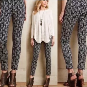 Pantaloni skinny Anthropologie Pilcro e la tipografia Serif Ikat blu taglia 25 - Foto 1 di 12