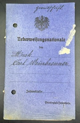 WWI German Army Militärpass Militarpass - Fought In 1918 & Black Wound Badge - Image 1 of 4