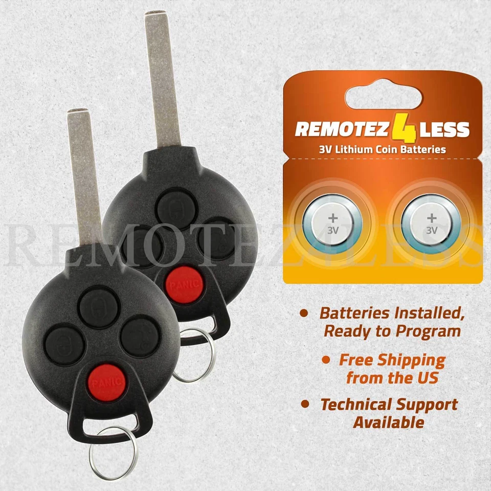 2 For 2011 2012 2013 2014 2015 2016 Smart Fortwo  Keyless Entry Remote Car Key - Image 1 of 4