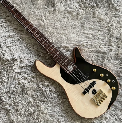 Bajo eléctrico estándar personalizado de 5 cuerdas Yin Yang bajo herrajes dorados- Foto 1 de 4