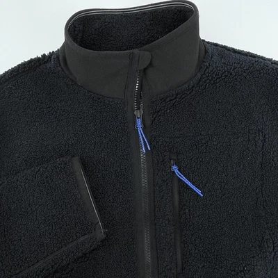 Vineyard Vines Jacket Mens Medium Sherpa Fleece Full Zip Black Logo 1K004324 - Image 1 of 4