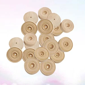 30 piezas de madera maciza pequeñas ruedas hágalo usted mismo artesanías suministros de madera para - Imagen 1 de 12