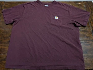 Camiseta Carhartt K87 holgada con bolsillo 2XL granate ropa de trabajo ropa de calle - Imagen 1 de 8