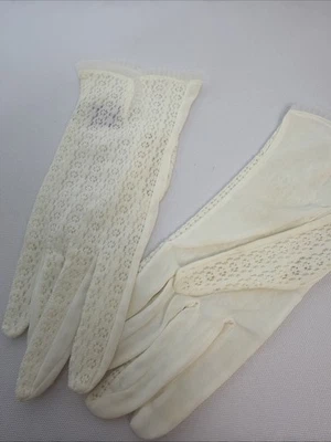 GUANTES VINTAGE OPERA MUÑECA NOVIA ENCAJE ELEGANTE - HECHOS EN JAPÓN - Talla Única Foto 1 de 4