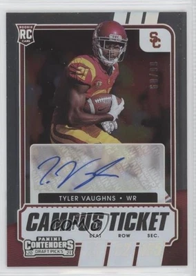 2021 Contenders Draft Picks Campus Ticket /99 Tyler Vaughns #169 Rookie Auto RC - Image 1 of 2