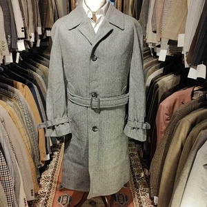Abrigo de Colección Para Hombres 42R - 44R Cinturón Espiga Guisante Sobre Tweed Estilo Harris Lana - Imagen 1 de 17