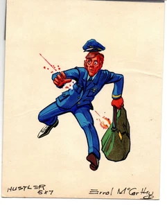 Signiert! ERROL McCARTHY 70er HU$TLER "Robbing a Bank" Magazin Cartoon Board 7 x6 - Bild 1 von 5