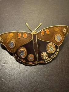 Broche mariposa marrón vintage. Buckeye mariposa. ¡Muy bonito! Bonitos detalles - Imagen 1 de 7