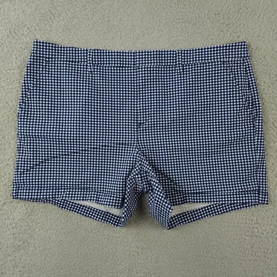 Шорты женские Tommy Hilfiger 18 синие белые клетчатые чино эластичные опрятные - Изображение 1 из 4