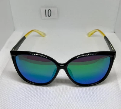 Cat-Eye Mirrored Sunglasses 5012 – Black & Yellow Frame Green-Blue Lenses - Image 1 of 4