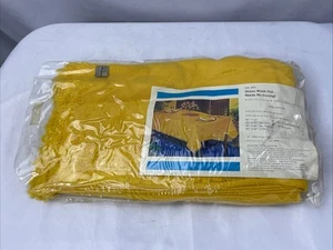 Vintage 52 "x70" längliche gelbe Fransen Tischdecke 70er Jahre - Bild 1 von 4