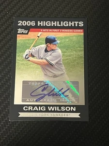 2007 Topps 2006 Highlights Auto Craig Wilson #HACW Auto - Picture 1 of 2