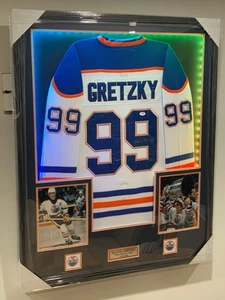 Wayne Gretzky Signed Autographed Jersey L.E.D custom Framed Edmonton Oilers PSA - Picture 1 of 11