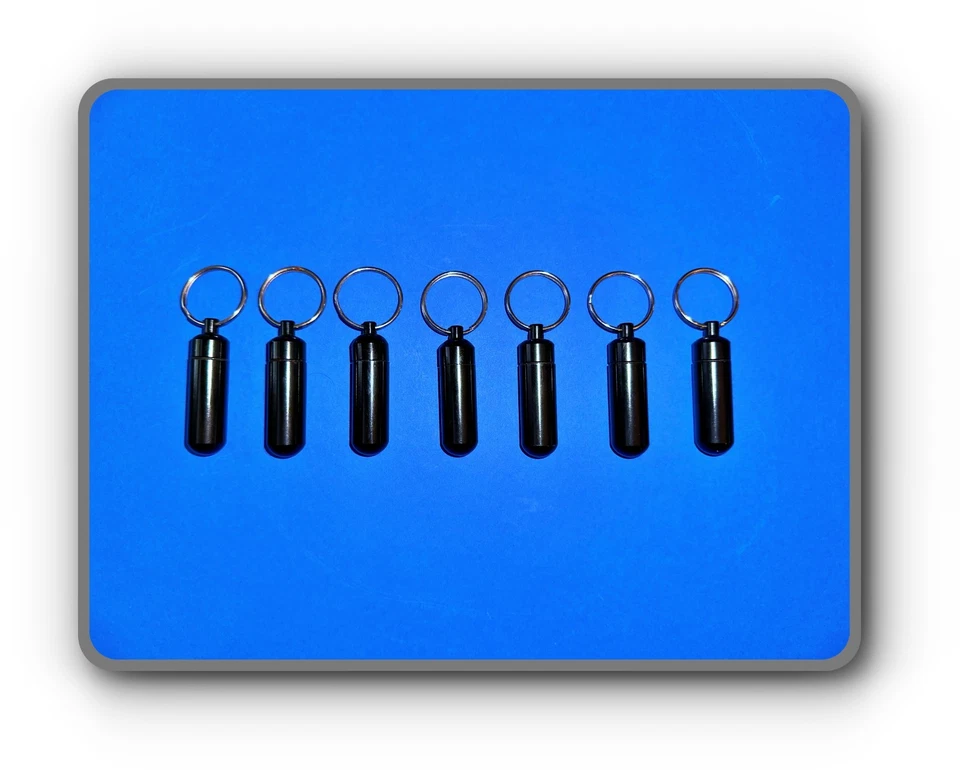 Geocache Container Bison Tube Black - Lot of 7 - 2" Long with Rubber Seal - Image 1 of 1