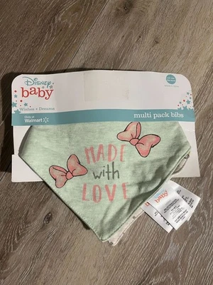 PACK DE 3 BABEROS LINDOS Minnie Mouse para bebés con cierre a presión - totalmente nuevos en paquete Foto 1 de 4