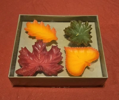 Juego de velas de hoja de otoño de 4 - 4 pulgadas de largo Foto 1 de 3