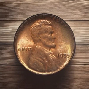 Lincoln Wheat Penny 1955, gema. BU, brillo, buen tono - Imagen 1 de 3