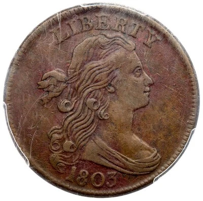 1803 S-258 R-1 PCGS VF 30 Lg Fraction Draped Bust Large Cent Coin 1c - Image 1 of 2