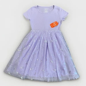 Wonder Nation Short Sleeve Tutu Dress Lilac Purple Unicorn Girls Large 10-12 NEW - Picture 1 of 10