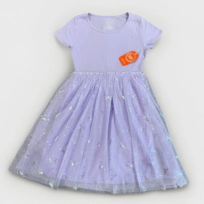 Wonder Nation Short Sleeve Tutu Dress Lilac Purple Unicorn Girls Large 10-12 NEW - Image 1 of 4