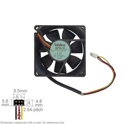 Fan Muffin Cooling DC 12V DC12V 12VDC  80mm 80x80x25 Nidec BETA SL D08T-12PU B - Image 1 of 4
