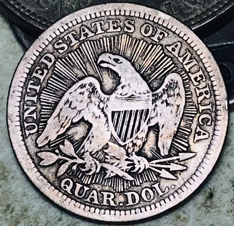 1853 Seated Liberty Quarter 25C RAYS ARROWS Choice 90% Silver US Coin CC18520 Cover