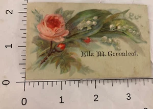 Ella M Greenleaf Rose Victorian Trade Card VTC 8 - Picture 1 of 2
