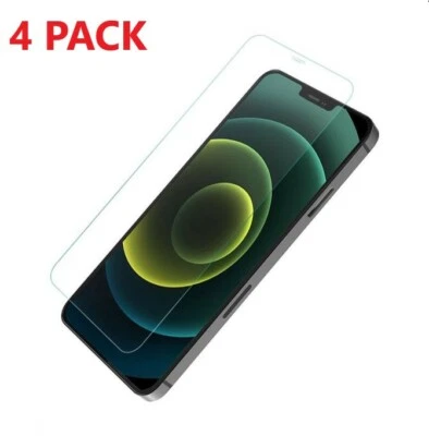 4 Pack iPhone 12 Pro max mini 12 Pro Max Premium Tempered Glass Screen Protector - Image 1 of 4