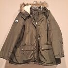 New Look Winter Coat Parka Army Green Hooded Faux Fur Lined Womens Plus Size 2X