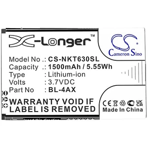 BATTERIE 1500mAh Type BL-4AX BL-4XL For Nokia 6300 8000 4G, TA-1286 TA-1287 - Picture 1 of 4