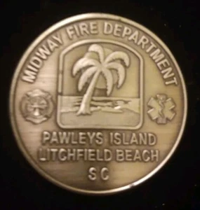 Moneda Desafío Midway Departamento de Bomberos Pawleys Island Litchfield Beach SC - Imagen 1 de 3