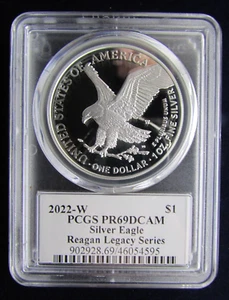 2022-W 1oz Silver Eagle - Reagan Legacy Series Cameron Reagan Auto PCGS PR69DCAM - Picture 1 of 2