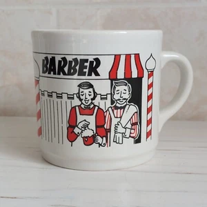Vintage Kilncraft Barber Jumbo Mug Cup White Black Red Ceramic H 10cm Retro - Picture 1 of 15