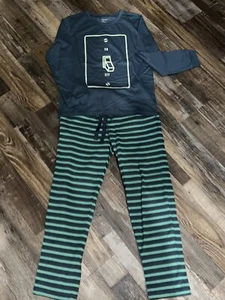 Gap Kids Sleep Shirt Boys 12 Light Switch Graphic Blue Long Sleeve & Bottoms - Picture 1 of 2